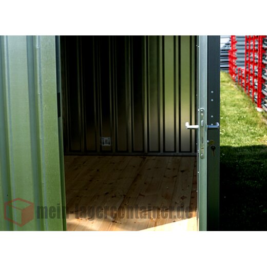 6x2m Lagercontainer Leichtbaucontainer, extra hoch, LBH 6200x2200x2600mm, 2-flgl. Tür 1930x1930mm inkl. Türschloss auf der 2m-Seite mit Holzboden verzinkt