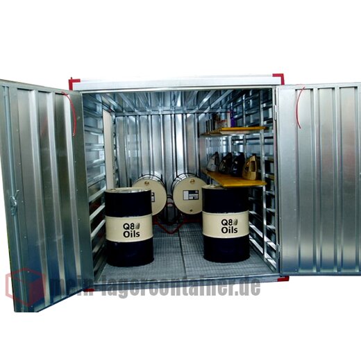 3m Sicherheitscontainer Gefahstoffcontainer mit Gitterrostboden LBH 3000x2200x2200mm Auffangwanne 275 Liter