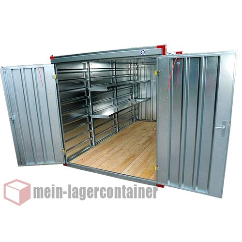 8m LagerContainer Leichtbaucontainer, LBH 8x2x2m, 2-flgl. Tr 1,9x1,9m inkl. Trschloss auf der 2m-Seite, mit Holzboden verzinkt