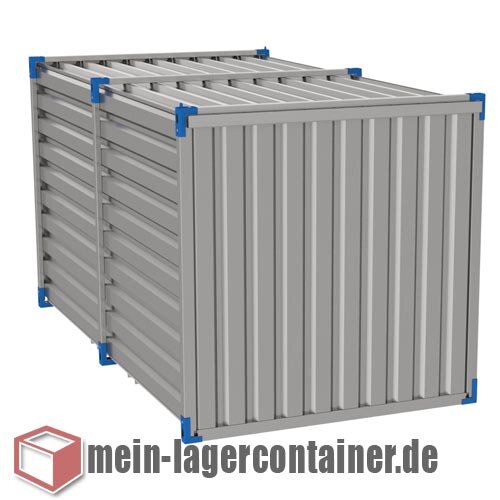 Metall-Container Unterstand 4x2 m wetterfester Fahrrad- & Holzunterstand mit Holzboden