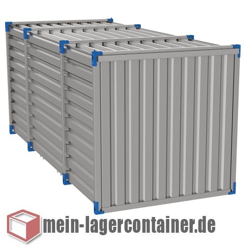 Au�enlager-Unterstand 5x2 m f�r M�lltonnen, Motorrad & Brennholz inkl. Boden