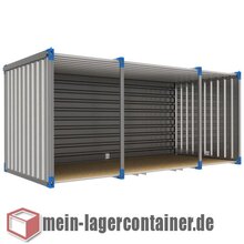 Au�enlager-Unterstand 5x2 m f�r M�lltonnen, Motorrad &...