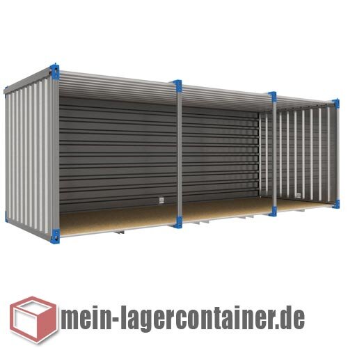 6x2 m Container Unterstand robuster Schutz f�r Fahrr�der & Outdoor-Ger�te mit Holzboden