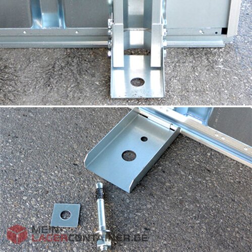 6m Pausen-Unterstand Container verzinkt, bodenlos & schwellenfrei begehbar