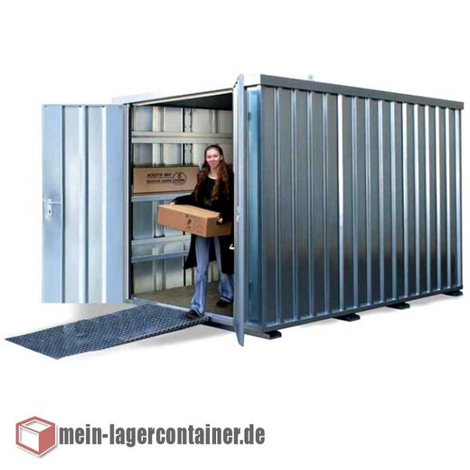 6x2m Reifencontainer Reifenlager - 2-flgelige Tr auf der 2m Seite