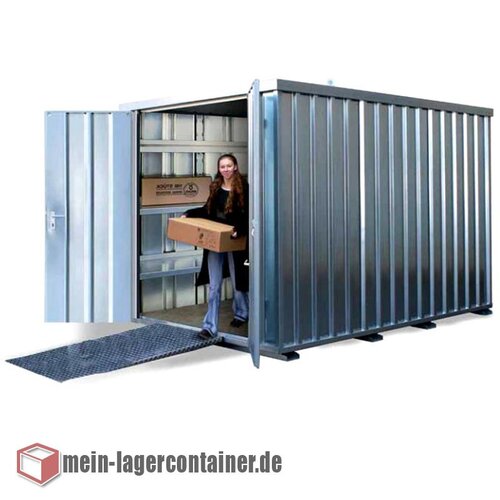 8x2m Materialcontainer Hhe 2,1m 2-flgelige Tr auf der 2m Seite Lagerhalle Stahlhalle Reifenlager Materiallager