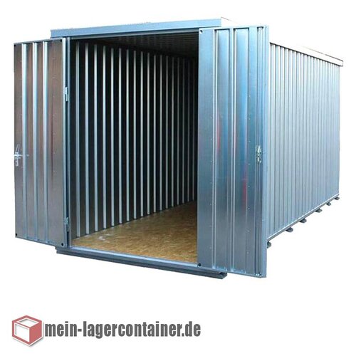 12x2m Materialcontainer Hhe 2,4m 2-flgelige Tr 1550 x 2230 mm auf der 2m Seite Lagerhalle Stahlhalle Reifenlager Materiallager