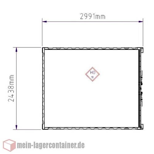 10 Fu Container Materialcontainer 3000 x 2400 x 2600 mm Doppeltr mit Gummidichtung Belftung Baustellencontainer