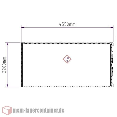 15 Fu Container Materialcontainer Containex 4500 x 2200 x 2200 mm Schichtholzboden inkl. Doppeltr mit Gummidichtung Belftung