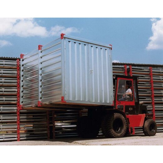 3x2m Lagercontainer Leichtbaucontainer, LBH 3000x2200x2200mm, 2-flgl. Tür 1930x1930mm inkl. Türschloss auf der 3m-Seite mit Holzboden verzinkt