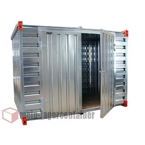 4x2 m Materialcontainer verzinkt - Baustellencontainer mit 2-fl�geliger T�r Holzboden