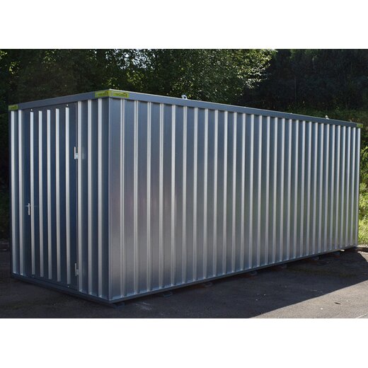 1x2m Schnellbaucontainer Lagercontainer Materialcontainer, 1-flügelige Tür auf der 2m Seite, mit OSB-Holzboden, BOS SC3000-1x2-SE