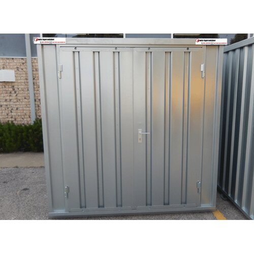 Ger�teschuppen 1x2 m - T�r, Holzboden, Kran�sen, Staplertaschen, verzinkt