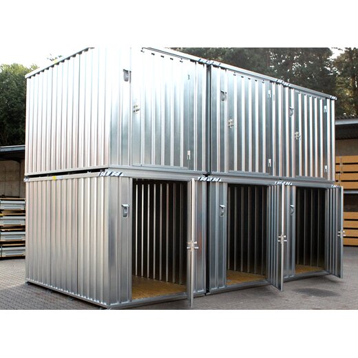 1x2m Bauleitplanhaus Mini-Büro für Baustelle mit Dachüberstand 1x2m 2-flgl. Tür 1950x1890mm