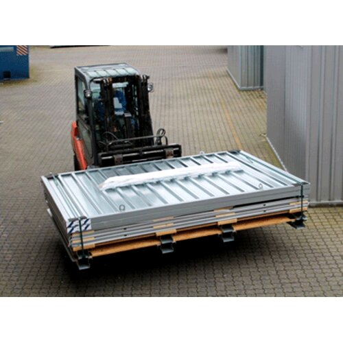 Schnellbaucontainer 4x2 m - T�r, Holzboden, Kran�sen, Staplertaschen, verzinkt