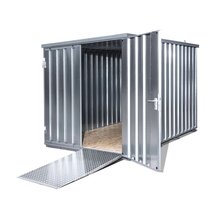 5m Schnellbaucontainer Garage - T�r, Holzboden, Kran�sen,...