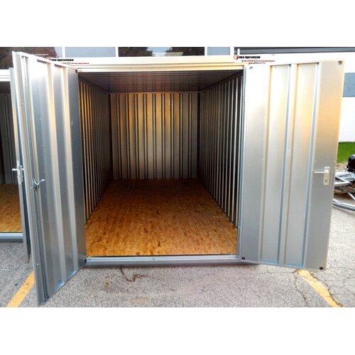 Schnellbaucontainer 6x2 m Blechcontainer mit T�r, OSB-Holzboden, Staplertaschen