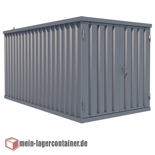 4x2m BlechContainer Gartenhaus Motorradgarage mit Tr inkl. Trschloss, OSB-Holzboden, 4 Kransen, verzinkt