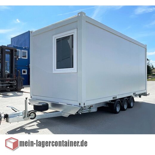 6m Container-Anhnger 3,5T, 3 Achsen Anhnger Hochlader Trailer  fr Transport von 10 Fu- und 20 Fu -Containern