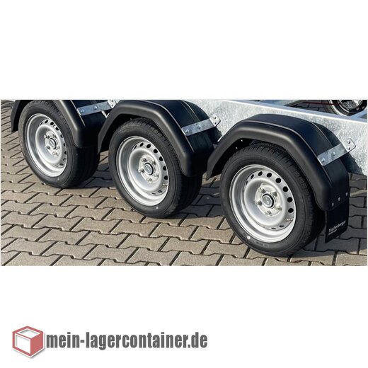 6m Container-Anhnger 3,5T, 3 Achsen Anhnger Hochlader Trailer  fr Transport von 10 Fu- und 20 Fu -Containern