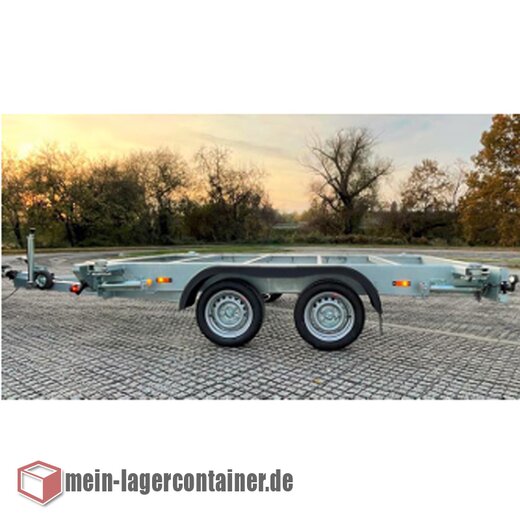 3m Containeranhnger 2,7T, 2-Achsen Anhnger Hochlader Trailer  fr Transport von 10 Fu- Containern