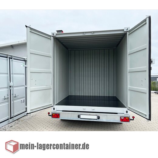 3m Containeranhnger 2,7T, 2-Achsen Anhnger Hochlader Trailer  fr Transport von 10 Fu- Containern