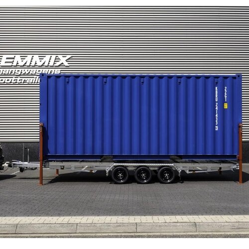 20 Fu� Container-Anh�nger f�r PKW - 3,5 t Hochlader Trailer mit 3 Achsen