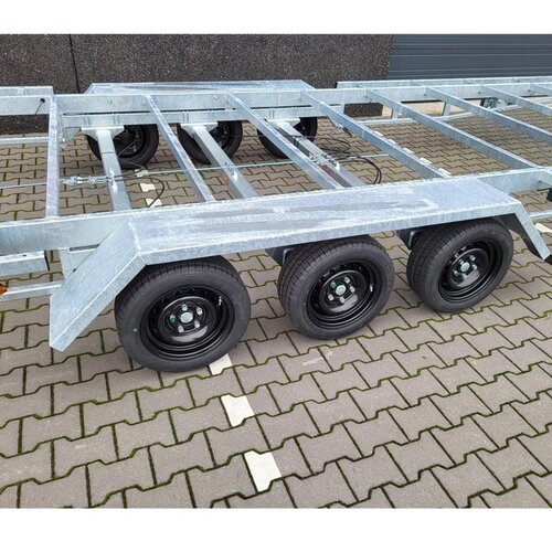 20 Fu� Container-Anh�nger f�r PKW - 3,5 t Hochlader Trailer mit 3 Achsen